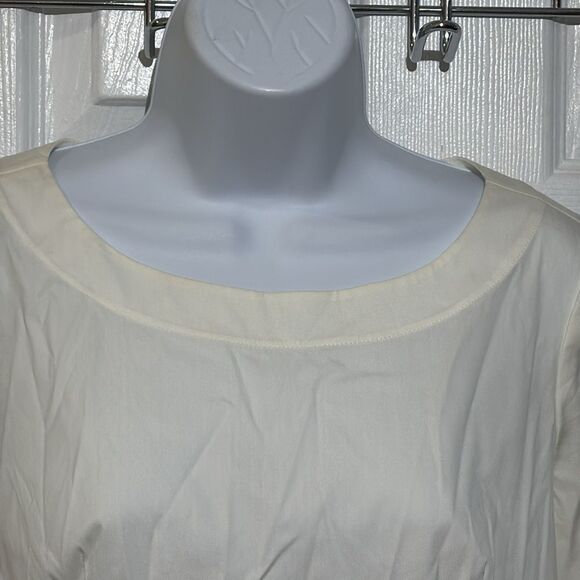 NWOT Lafayette 148 New York Cream Cuffed Sleeve Peplum Blouse Size 4 - Picture 3 of 10
